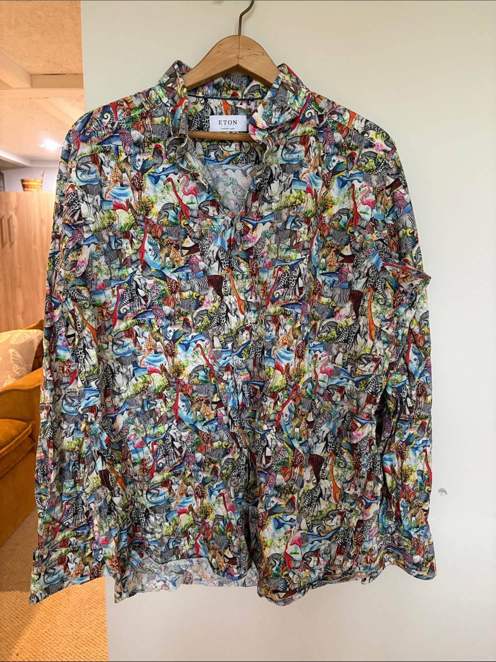 Eton Custom Made Animal Safari Print 100% Cotton Button Down Shirt